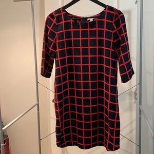 Beautiful navy & red checkered dress from Gap